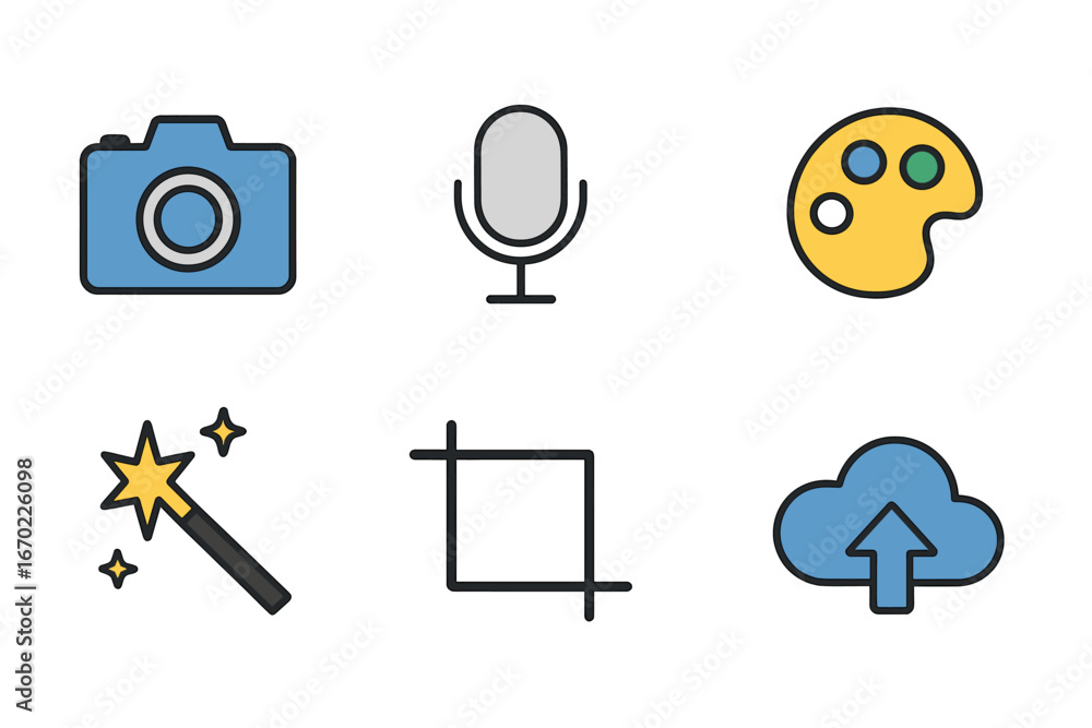 Aufkleber creative tools for digital content creation and design tasks