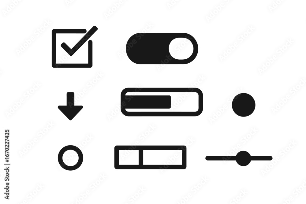 Poster vector art of ui design elements for digital apps