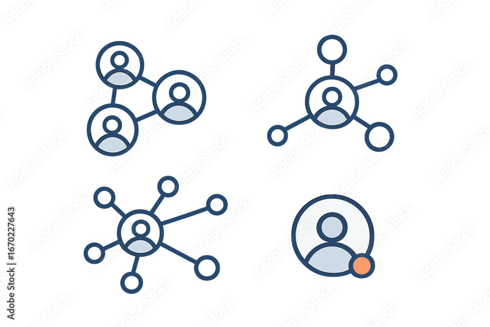 Poster vector illustration of people networking in a digital environment