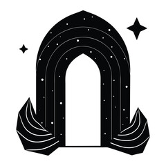 magical portal arch with swirling galaxy inside