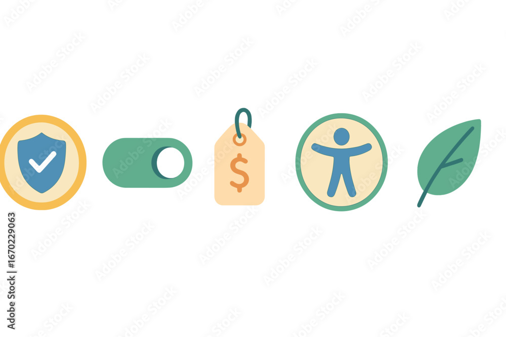 Poster vector icons illustrating user interface design elements