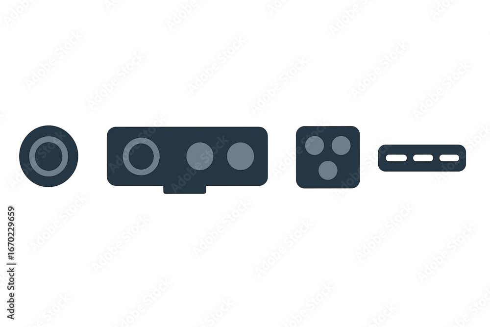 Aufkleber vector outline icon set featuring various geometric shapes suitable for graphic design and user inte