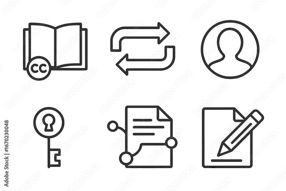 Poster vector icons for sharing and communication concepts