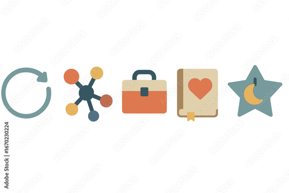 Poster various vector icons representing different concepts for design use