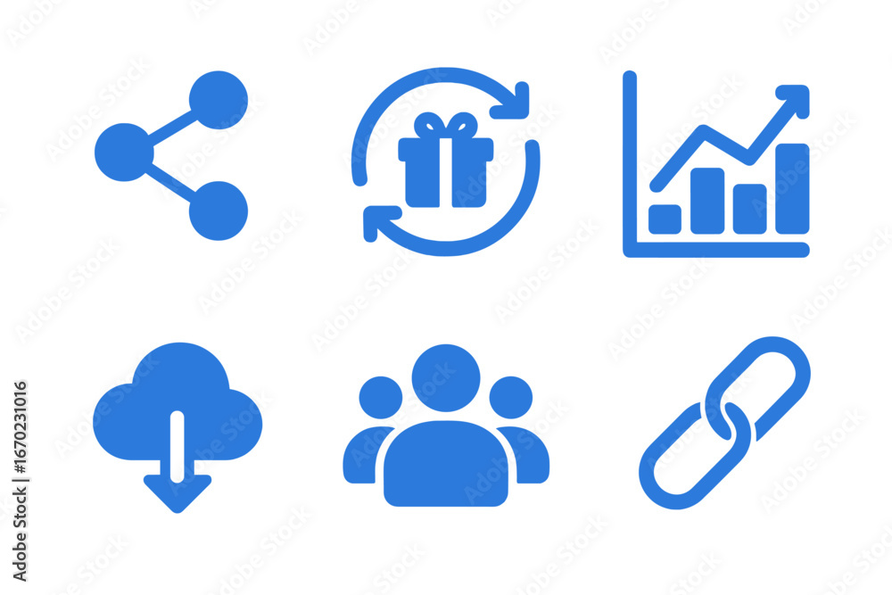 Poster graphic representation of digital communication and analytics tools