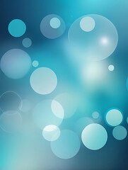 Cool-Toned Abstract Bokeh Background with Soft Blue and Teal Circles &ndash; AI