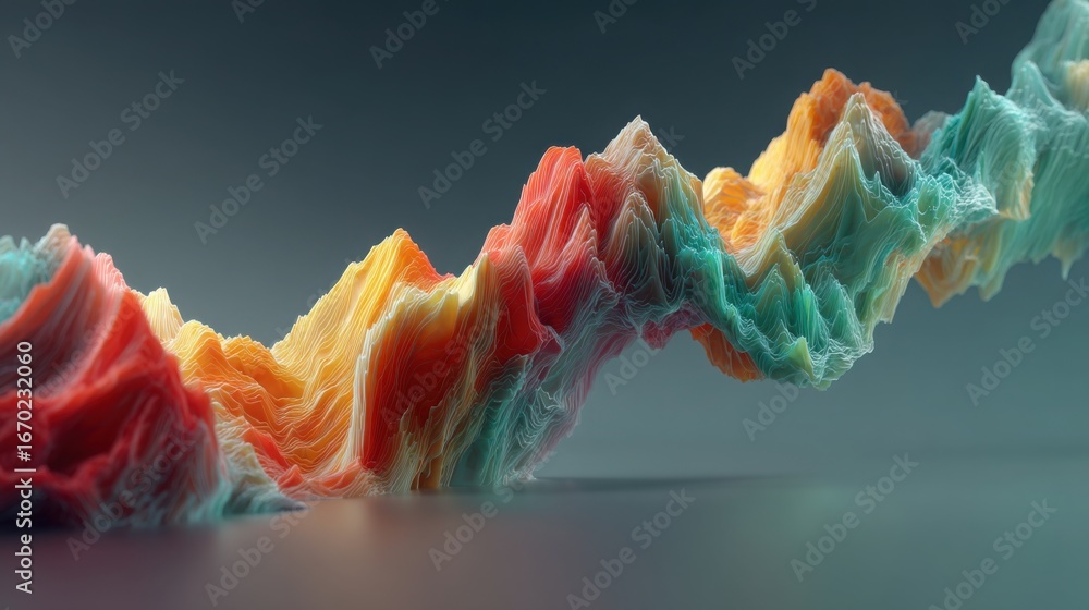 Poster colorful wave pattern displaying vibrant trends and drift patterns for visual validation and creativ