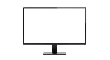 Computer monitor with blank screen isolated on transparent background