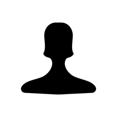 Silhouette of a person with an elegant neck and shoulders on white background
