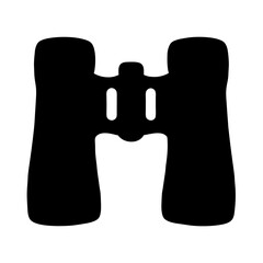Simple Black and White Binoculars Silhouette for Nature Observation and Birdwatching