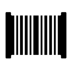 Illustration of a minimalistic black and white stylized barcode image