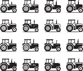 Naklejka premium Tractors silhouette vector design