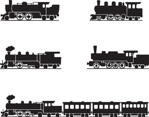 Train icon, Train with smoke symbol icon, old locomotive silhouette, sign vector illustration