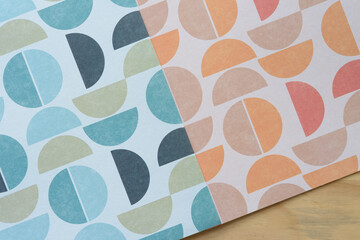 generally blue and orange semi-circle pattern