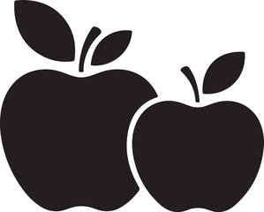 Two apple silhouette vector illustration
