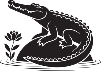 Vector of crocodile design on white background. Wild Animals. Reptile. Easy editable layered vector illustration