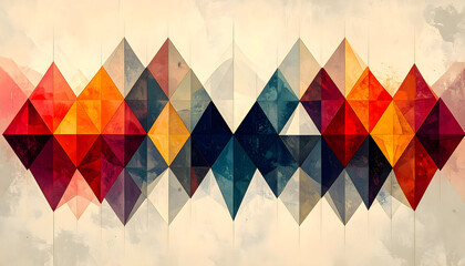 Abstract Geometric Triangle Pattern in Warm Tones