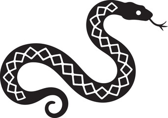 Vector snake silhouette isolated on a white background