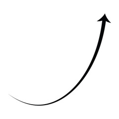 Illustration of Black Curved Graph Arrow Pointing Upwards