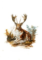 Majestic deer in autumn forest