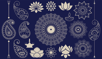 Mandala and Paisley Lotus Ornament Vector Design for Decoration and Spiritual Art