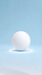 White Sphere on Blue Background with Subtle Lighting