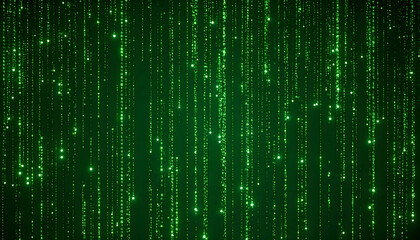 Abstract Green Digital Rain Background