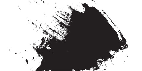 
An abstract brushstroke image in black ink against a stark white backdrop. The bold dark mass bleeds into broken textures, resembling erosion, stormy skies, or weathered surfaces. A modern expression