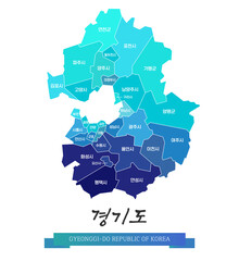 심플한 라인의 경기도 윤곽선 지도