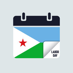 Djibouti Labor Day Calendar Flag Illustration