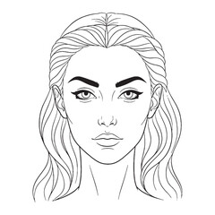 Divine Night Nyx Line Art – Nyx Vector Outline Drawing with Ancient Goddess Traits – Nyx Drawing – Vector of Nyx – Nyx Outline – Greek Goddess Silhouette