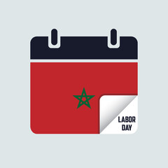 Morocco Labor Day Calendar Flag Illustration