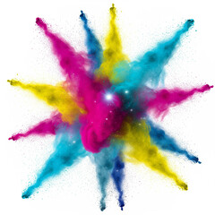 Obraz premium Explosion of vibrant colors in a starburst pattern, creating an abstract and dynamic design.