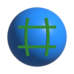 3D Globe, Isolated on Transparent Background