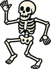 halloween skeleton with skull