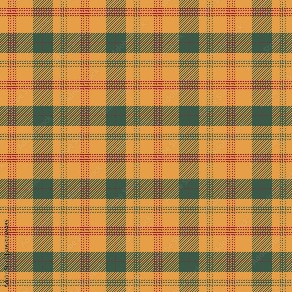 Wall mural plaid with twill weave repeat pattern.checkered tartan seamless pattern in yellow green red.gingham 