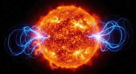 Solar flare erupting from the sun