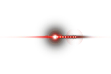 Bright red horizontal lens flare on a black background with light streaks