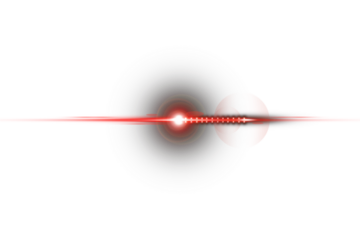 Bright red horizontal lens flare on a black background with light streaks