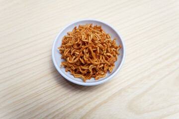 crispy fried noodles snack in bowl