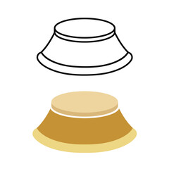 シンプルな秋のこたつのセットアイコン　ベクターイラスト