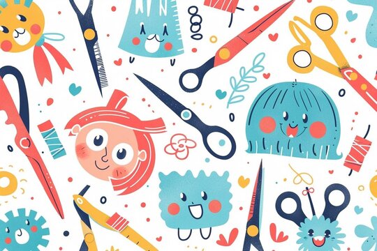 seamless pattern with kids