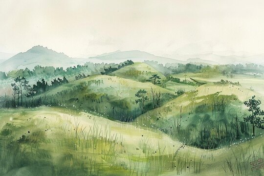 landscape with mountains