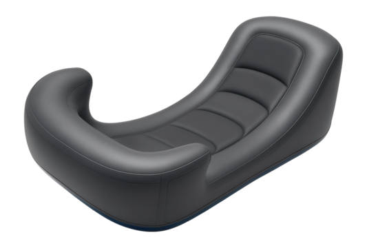 U-shaped inflatable lounger with contoured seat for sunbathing on decks