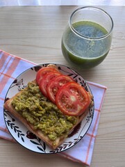 Avocado toast with tomatoes
