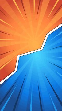 Action comic book background animation with speed lines