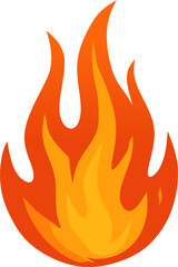 Tall fire flame symbol with detailed burning shape, warm gradient of orange and red colors.