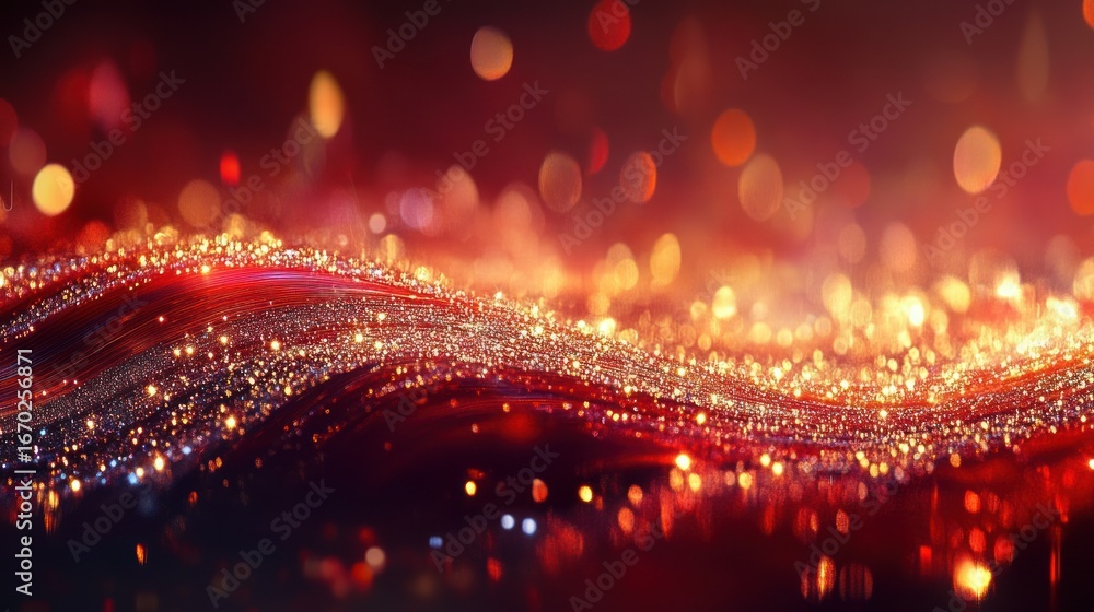 Aufkleber elegant festive background with golden sparkles on a red backdrop creating a magical atmosphere