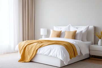 bed in hotel room