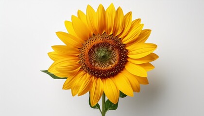 Fototapeta premium minimalist isolated sunflower white background